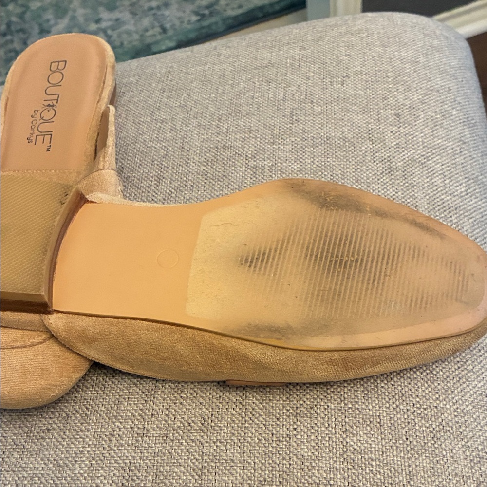 Boutique Tan Suede Mules - Picture 3 of 5